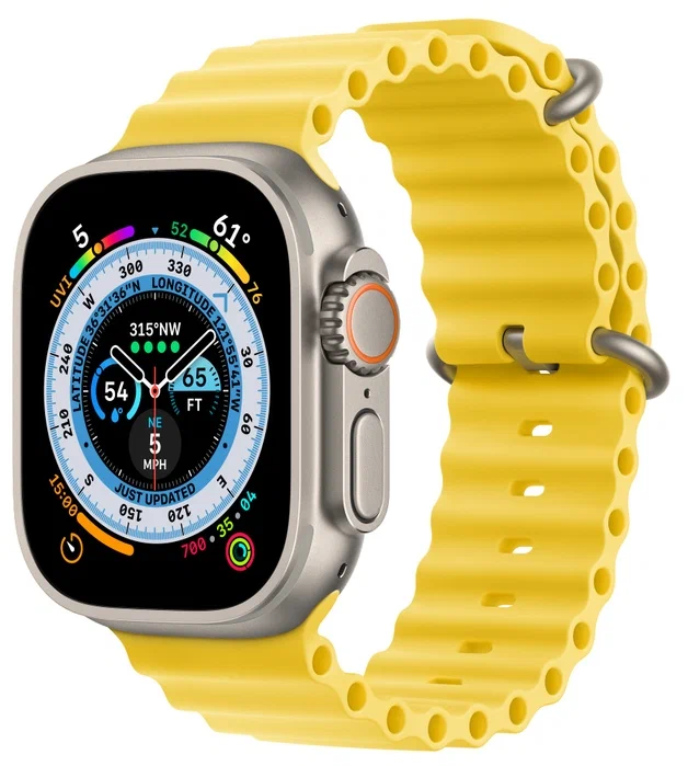 Смарт-часы Apple Watch Ultra GPS+Cellular 49mm Titanium Case with Yellow Ocean Band (EU) в Челябинске купить по недорогим ценам с доставкой